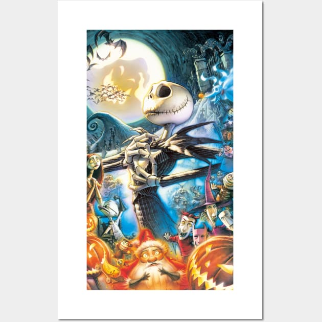 Jack and Town, the nightmare before Christmas, jack skellington, halloween, pumpkin king Wall Art by JDVNart